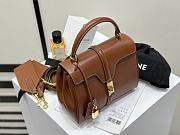 	 Celine Small 16 Bag In Satinated Calfskin Brown - 3