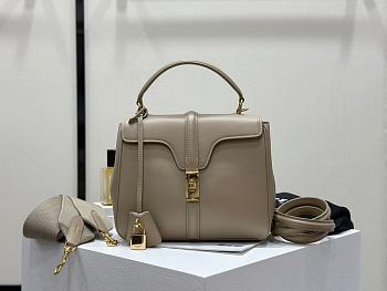 	 Celine Small 16 Bag In Satinated Calfskin Light Grey