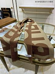 Burberry logo shop wool jacquard brown scarf - 5