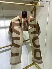 Burberry logo shop wool jacquard brown scarf - 4