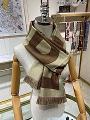 Burberry logo shop wool jacquard brown scarf - 3