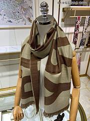 Burberry logo shop wool jacquard brown scarf - 2