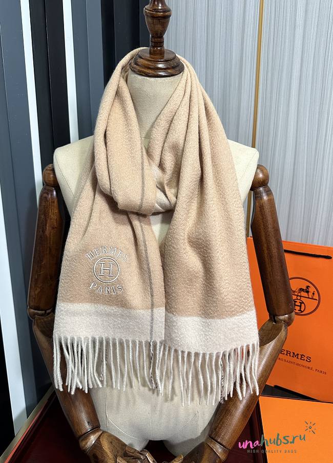 Hermes Light Brown Scarf - 1