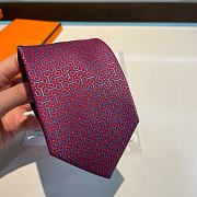 Hermes Silk tie Burgundy in Silk  - 2