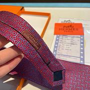 Hermes Silk tie Burgundy in Silk  - 6