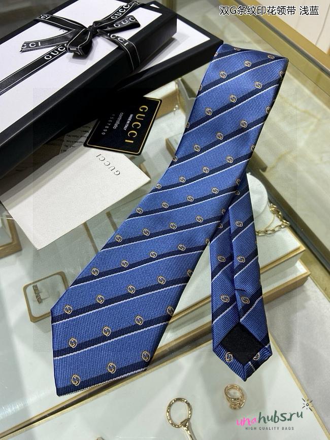 Gucci Blondie Logo Blue Tie - 1