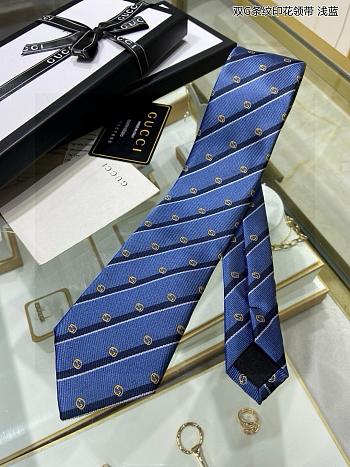 Gucci Blondie Logo Blue Tie