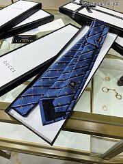 Gucci Blondie Logo Blue Tie - 5