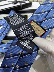 Gucci Blondie Logo Blue Tie - 4