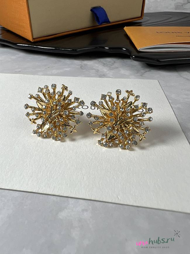 Louis Vutiton Vintage Rhinestone Fireworks Earrings - 1