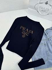 Prada wool crew-neck sweater blue - 1