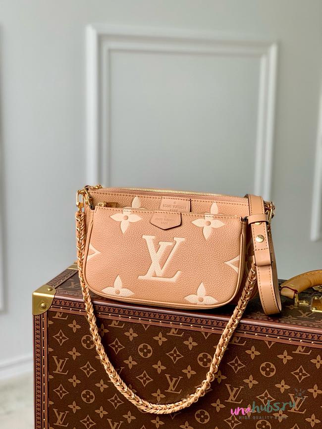 Louis Vuitton Multi Pochette Accessories Monogram Empreinte Bicolor Brown - 1