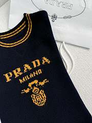 Prada Blue wool and cashmere sweater with logo pattern  - 5