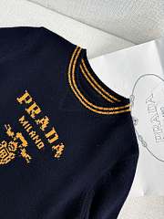 Prada Blue wool and cashmere sweater with logo pattern  - 4