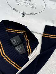 Prada Blue wool and cashmere sweater with logo pattern  - 3