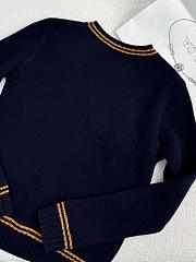 Prada Blue wool and cashmere sweater with logo pattern  - 2