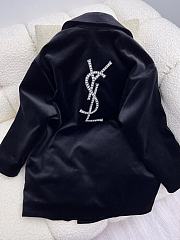 YSL Cassandre Peacoat in Cotton Velvet - 4