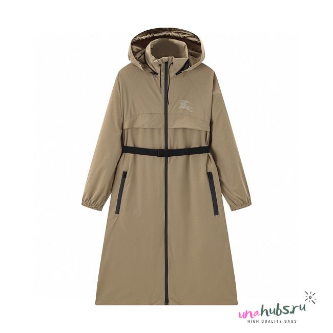 Burberry belted hooded coat - 1