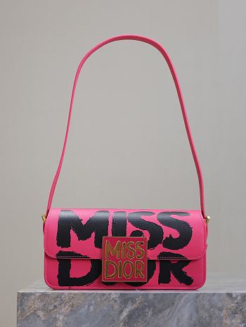 Miss Dior Allover Leather Shoulder Bag - 22 x 11 x 6cm