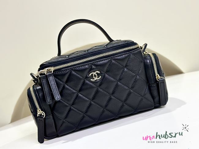 Chanel Black Lambskin Box Bag - 1