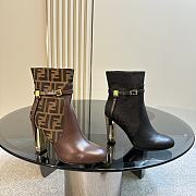 Fendi Delfina leather short heeled boots - 1