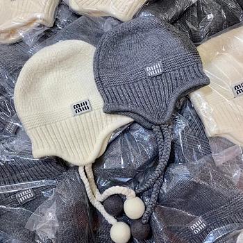 Miu Miu Gray Wool And Cashmere Beanie