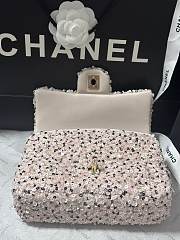 Chanel Evening party bag Sequin & Gold Plated Metal White & Silver - 4