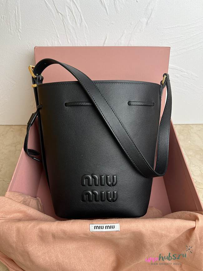 Miu Miu Leather Bucket Bag 16X 22.5X14CM - 1