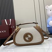 Gucci Blondie shoulder bag Natural cotton linen canva 27*17*7cm - 2