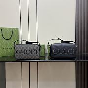 Gucci mini shoulder bag in grey and black GG Supreme 14x23.5x6cm - 1