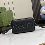 Gucci mini shoulder bag in grey and black GG Supreme 14x23.5x6cm - 3