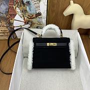 Hermes Teddy Mini Kelly II 20 Gris Caillou Black - 1