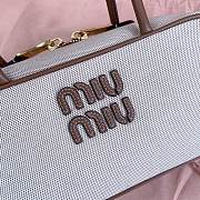 	 Miu Miu Beau Tartan Top-Handle Bag with Canvas - 6