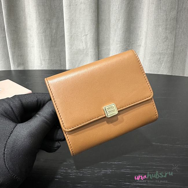 Miu Miu Brown Leather 3 Fold Wallet - 1