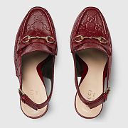 Gucci Horsebit platform loafer slingback Rosso Ancora red  - 2