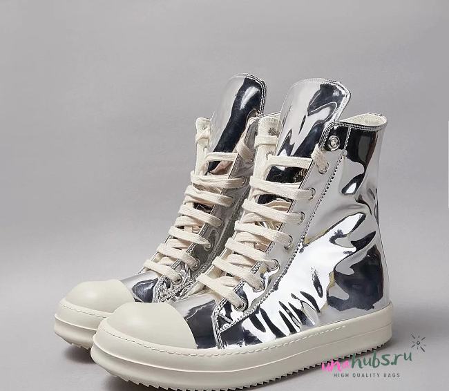 Ric Owens Silver Sneaker High Top - 1