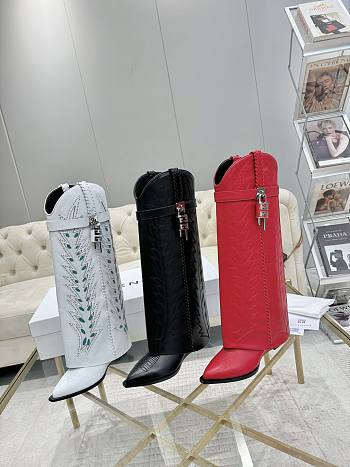 Givenchy Knee-high Shark Lock Cowboy ankle boots in leather