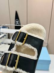 Prada Shearling and leather sildes - 4