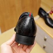 Gucci GG Pattern Leather Black Loafer - 6