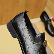 Gucci GG Pattern Leather Black Loafer - 3