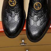 Gucci GG Pattern Leather Black Loafer - 2