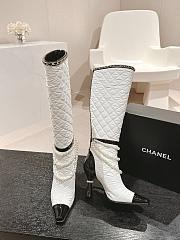 Chanel Patent Leather With Pearl Chain High Knee Boots - 3