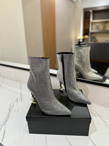 YSL Opyum Crystal Ankle Boots