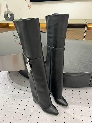 	 Givenchy Shark Lock leather over-the-knee boots leather