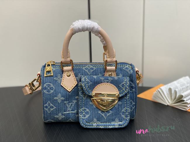 Louis Vuitton Nano Speedy Monogram Denim 16×7.5×10cm - 1