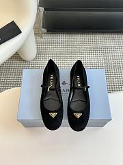 Prada leather ballerinas suede black leather - 1