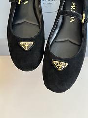 Prada leather ballerinas suede black leather - 4