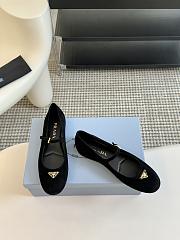 Prada leather ballerinas suede black leather - 3