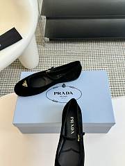 Prada leather ballerinas suede black leather - 2