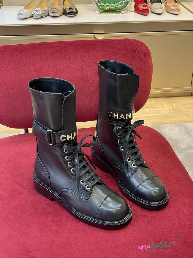 Chanel Leather Black Boots - 1